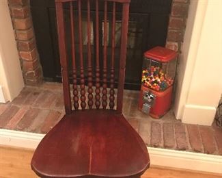 Unusual Antique Chair,  Vintage Gum ball Machine
