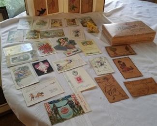 Antique Postcards Includes Leather PCs ca Early 1900s
