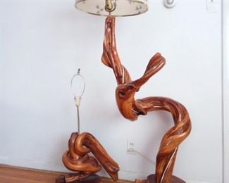 Twisted Wood Lamps