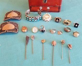 Unique Gemstone Jewelry, Stick Pins, Keepsake Box