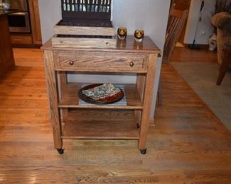 Wooden Kitchen Storage Cart, Silverware