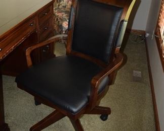 Leather Desk Chair on Wheels