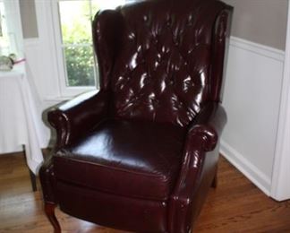 Tufted leather recliner