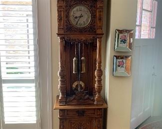 Gustav Becker Clock Harfen Gong- Grandfather Clock