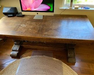Spanish oak top trestle desk, 19th century ( 1800s )