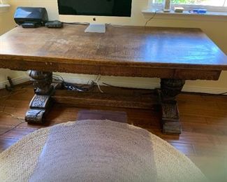 Spanish oak top trestle desk, 19th century ( 1800s )