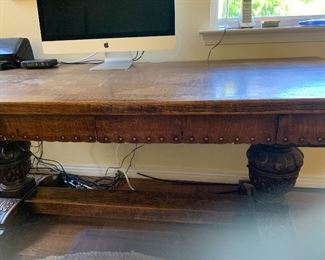 Spanish oak top trestle desk, 19th century ( 1800s )