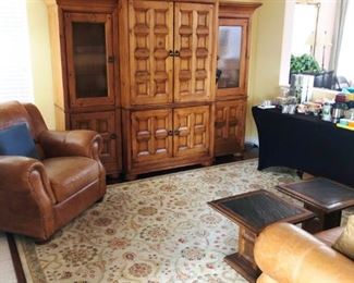 Broyhill entertainment center, lovely large area rug
