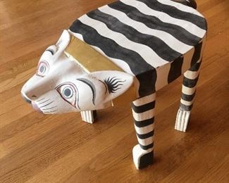 Hand made painted cat table