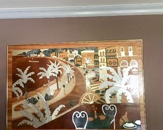 Douglas Wilgus inlaid marquetry wall art