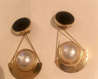 14kt/mabe pearl/onyx