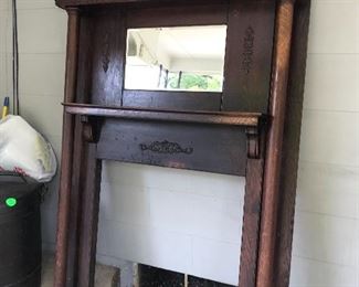 Fireplace mantle (ornate w/beveled mirror)