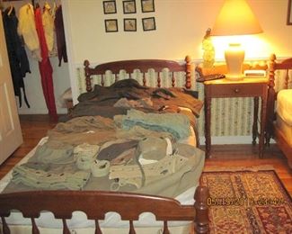 Ethan Allen twin beds.   Military uniforms