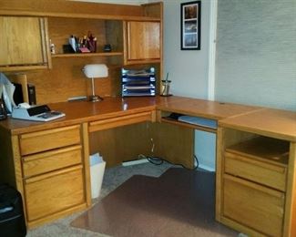 3 pc oak desk . $250.00