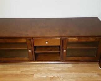Dark wood console table: $75.00