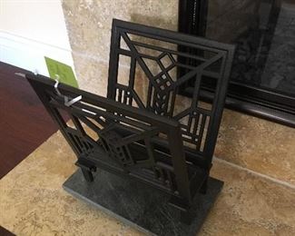 Frank Lloyd inspired Iron Magazine Rack. 