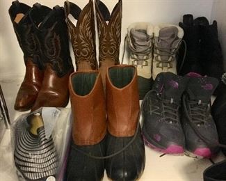 Cowboy Boots and Hiking Boots. 