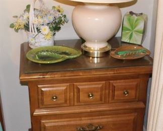 Dise table with lamp, retro ash trays