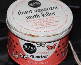 Vintage moth killer tin