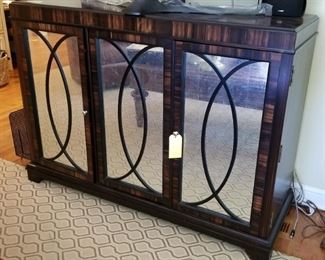 Mirrored Front Tiger Wood Dresser