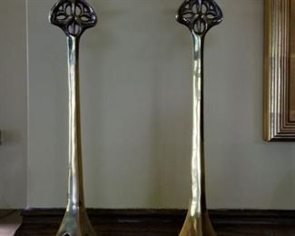Art Nouveau Brass Candelsticks