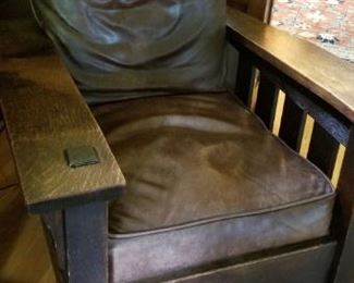 Arts and Craft Leather Arm Chair