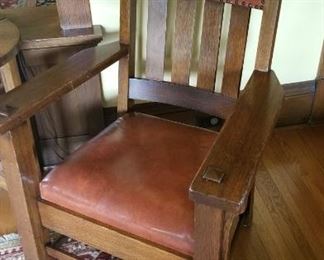 Arts and Craft Leather Chair