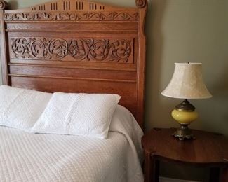 Beautiful Carved Oak Bed HB