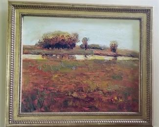 Gilt Frame with Oil Landscape