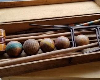 Antique Croquet Set in Box