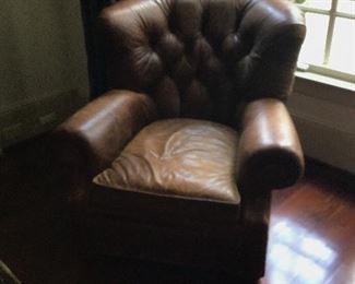 Brown leather/ chair. RALPH LAUREN style