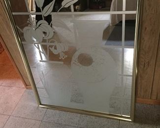 Large etched mirror