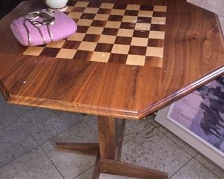 Hand made walnut game table