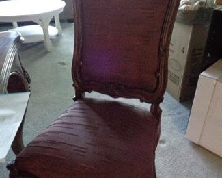 closeup of dining room table chairs