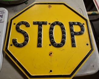 Early Stop Sign W/Glass Marbles