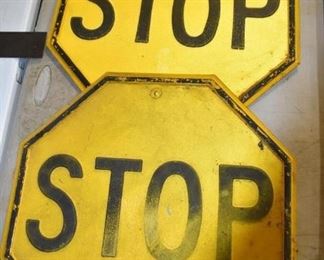 Pair Metal Stop Signs