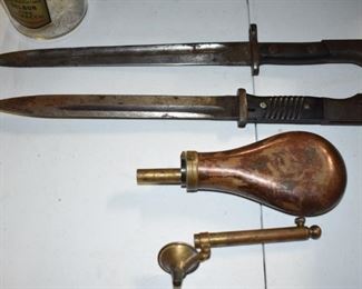 Old Military Bayonets & Powder horn