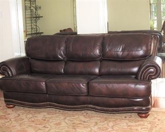 Leather nailhead sofa