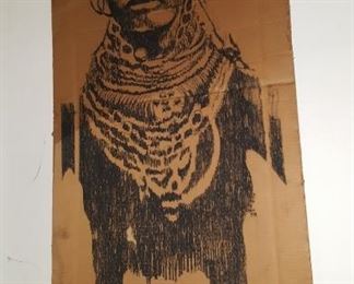 Super Neat Piece Original Art on a Cardboard Box