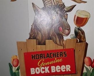 Horlachers Bock Beer Cardboard Sign