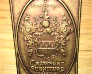 Beautiful mid-century cherry bedroom furniture by Crawford Furniture, Jamestown, NY. Set includes this 4-drawer chest, 6-drawer dresser with mirror and bookcase headboard.
