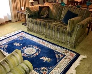Matching pair of vintage velvet love-seats--adorable!