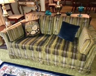 Matching pair of vintage velvet love-seats--adorable!