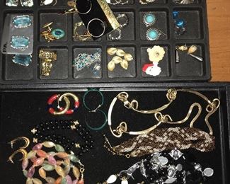 Lots and lots of vintage and contemporary costume jewelry.