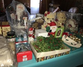 Lots of Christmas decorations, some vintage.