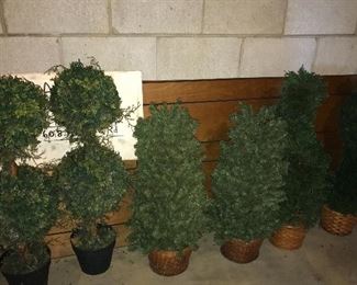 Faux bushes and topiary.