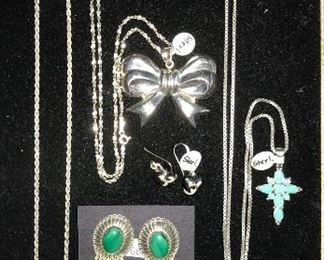 Assorted sterling silver jewelry. (NOT SCRAP.)