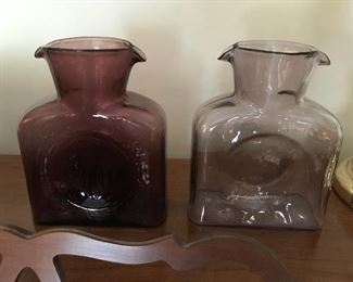 Two Blenko water jugs.
