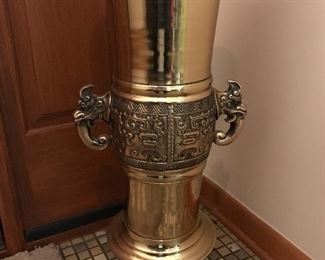 Large brass umbrella stand.