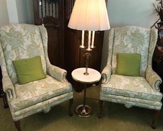 Pair Queen Anne chairs, excellent condition.